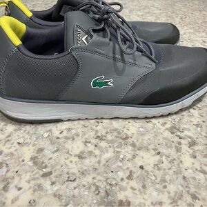 Lacoste Men's Gray and Black Sneakers